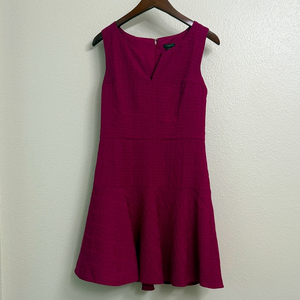 Ann Taylor Fuchsia Sleeveless Structured Dress